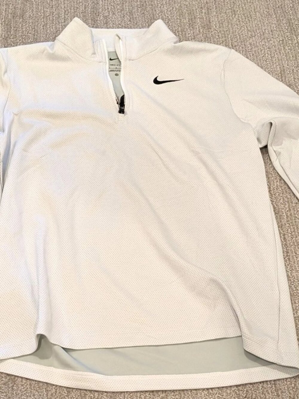 Nike Golf Mens Dri-FIT 1/2 Zip Pullover Top Large White FZ0762-100 NWT